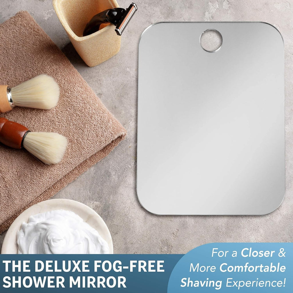 Fogless Shower Mirror for Shaving & Grooming - Wall Mount, Silver