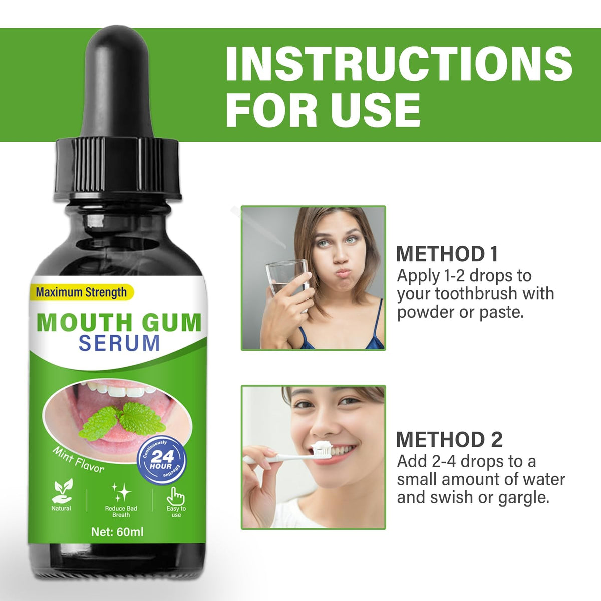 Gum Restore Drops for Receding Gums - Natural Oral Care, 1 Count