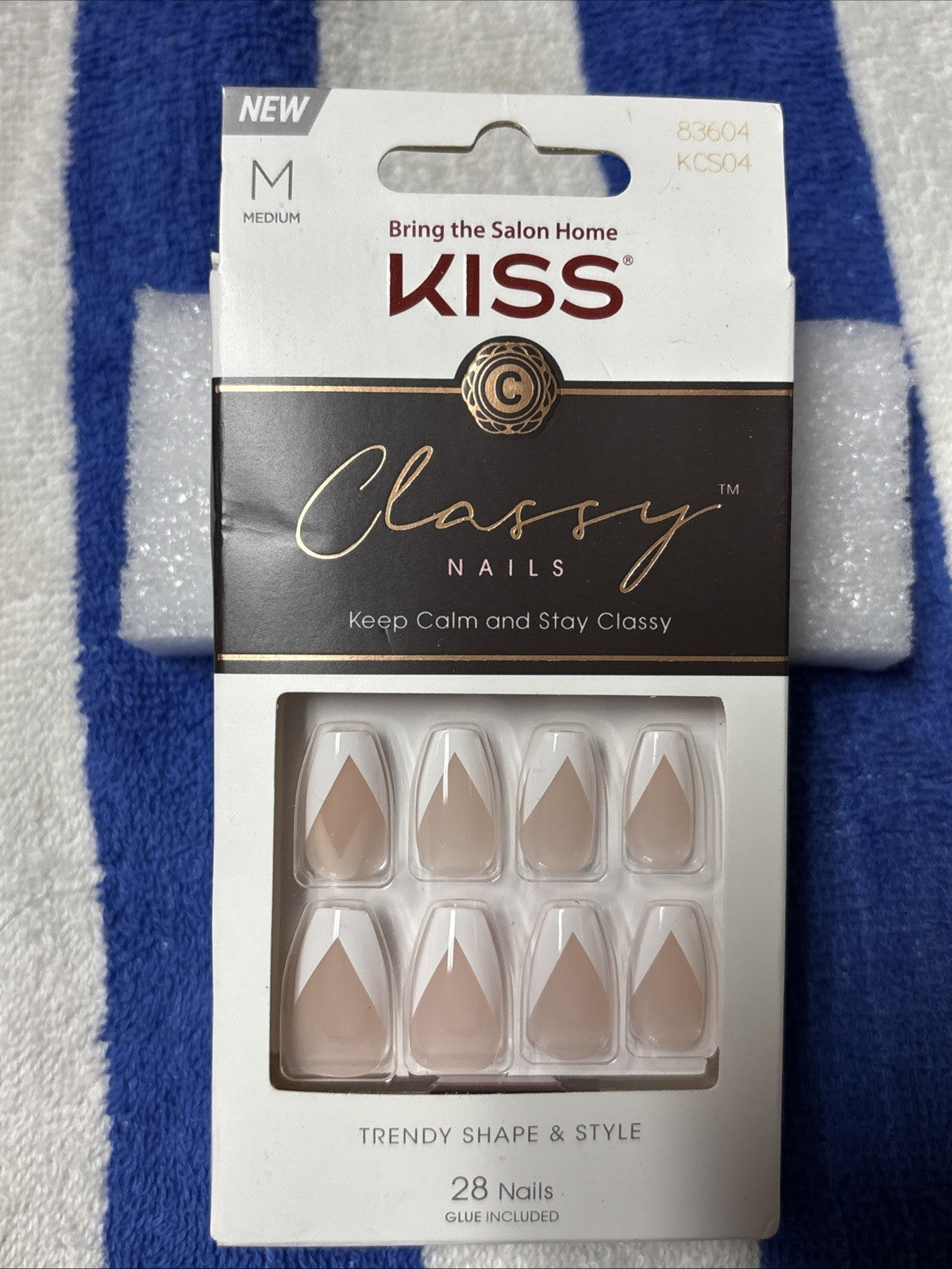 2-Pack Gel Fantasy Press On Nails French Manicure Long Size Med West Coast