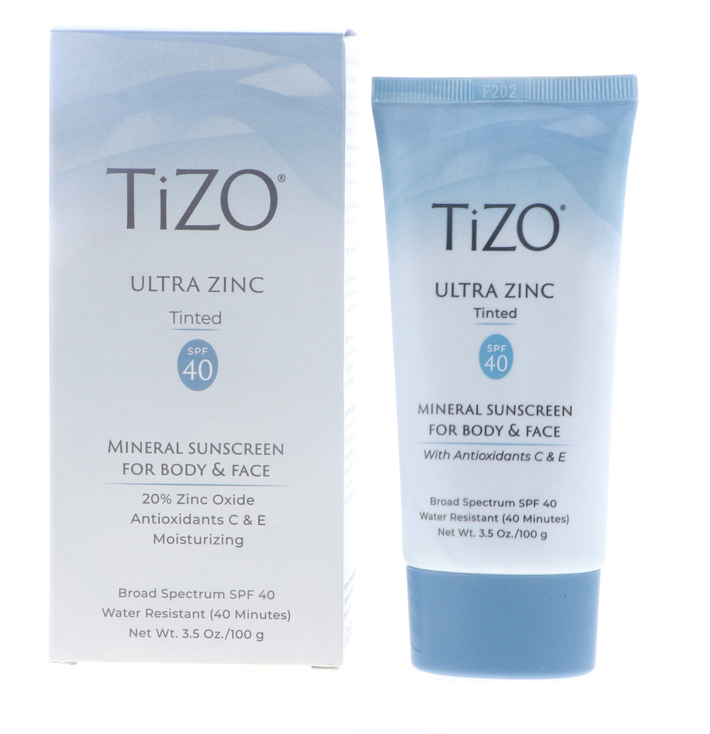Tinted Mineral Sunscreen SPF40 for Face & Body - Zinc Oxide Moisturizer, 3.5 oz