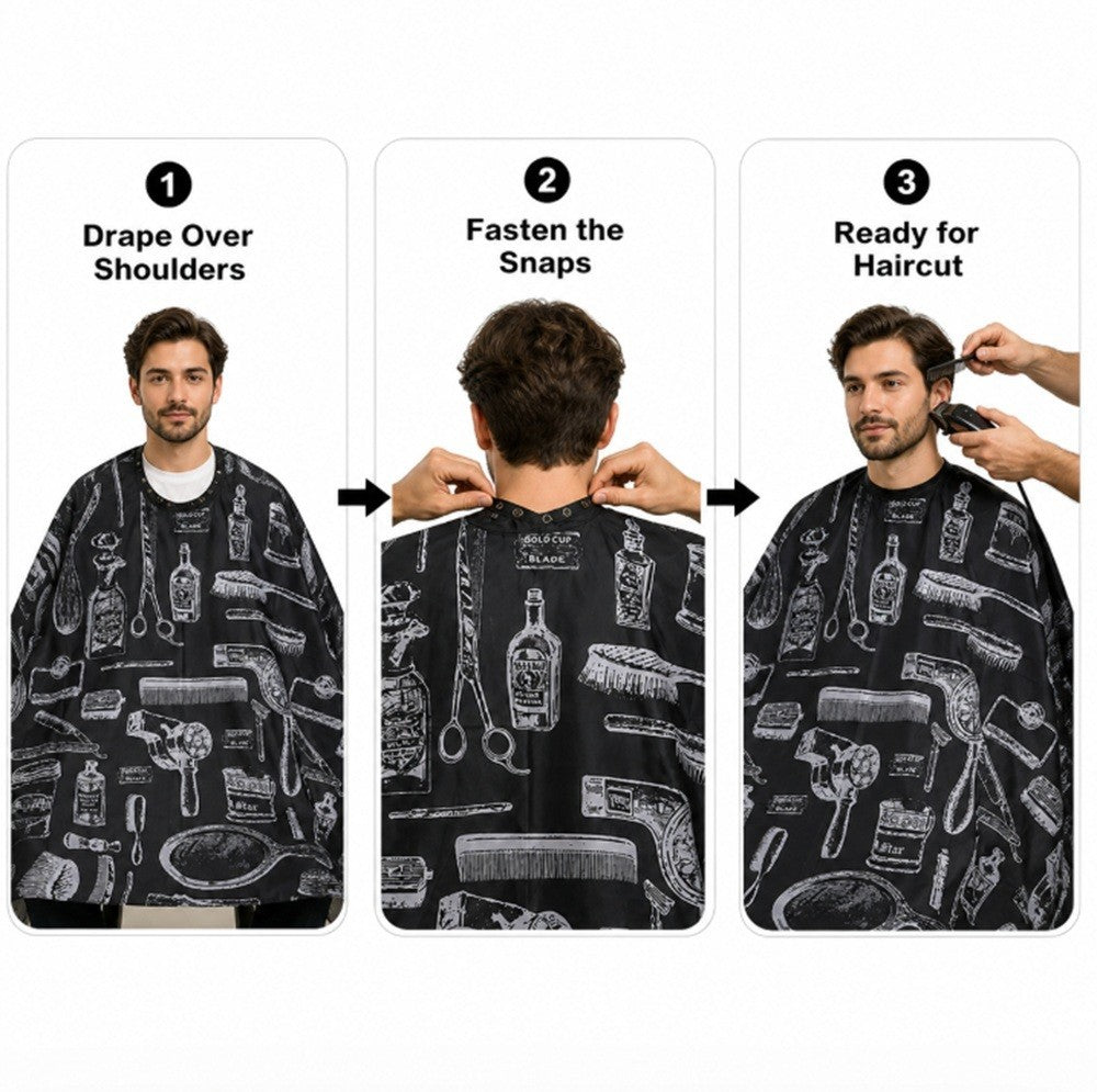 Waterproof Hairdressing Cape with Adjustable Snap Closure for Salons and Home Use
