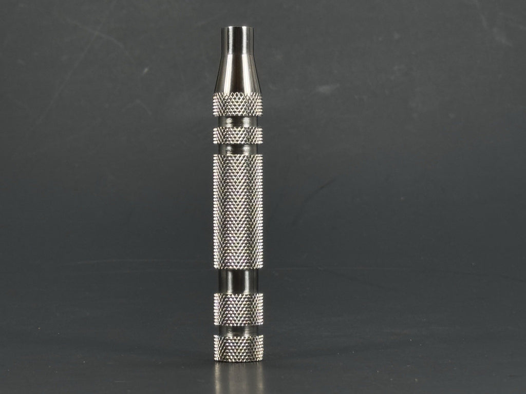 316 Stainless Steel Safety Razor Handle - Made in USA, Knurled, 95mm
