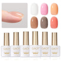 6-Color Builder Gel Nail Set - Milky White Pink Nude Vivid Extensions