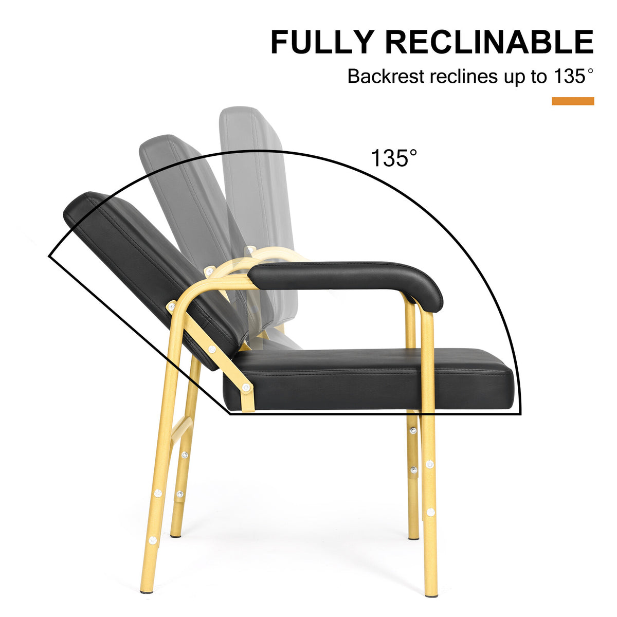 Heavy Duty Reclining Barber Shampoo Chair for Salon & Barbershop