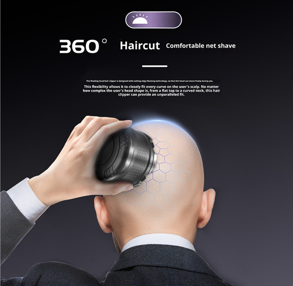 Waterproof 5D Rotary Electric Shaver for Bald Men - Cordless USB Rechargeable