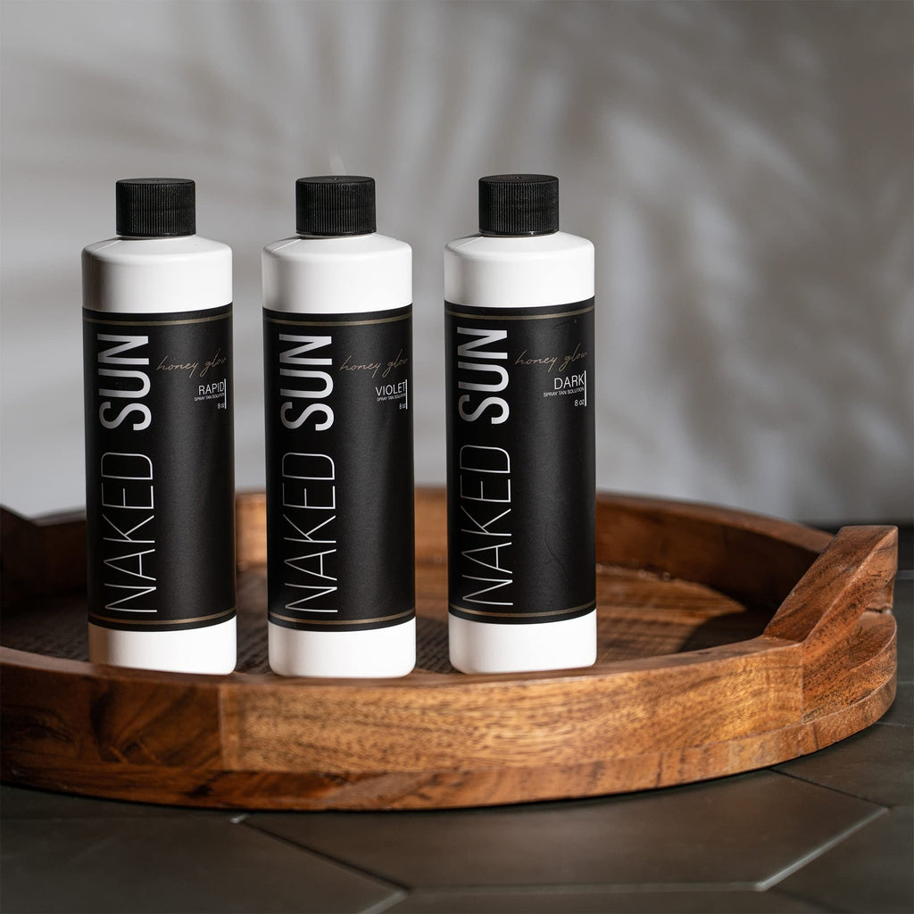 Honey Glow Spray Tanning Solution Set - Nourishing, Fast-Developing Dark & Medium Tans