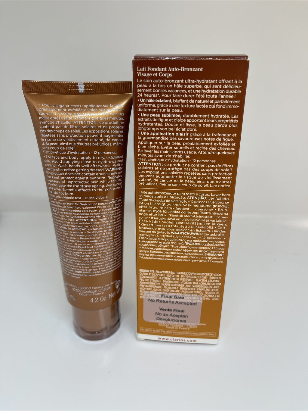 Clarins Self Tanning Milk Lotion with Fig Extract 4.2 oz Face & Body