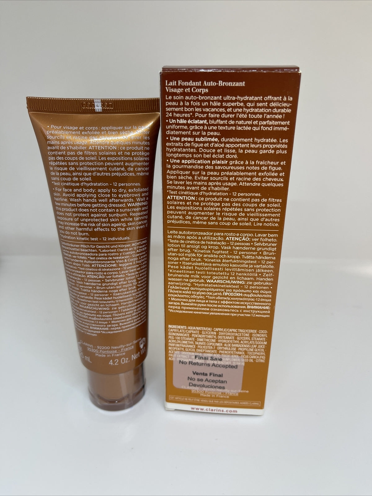 Clarins Self Tanning Milk Lotion with Fig Extract 4.2 oz Face & Body