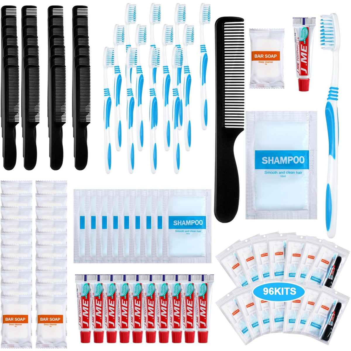 Personal Hygiene Kit Bulk 96 Sets Toiletry Kits for Homeless Care