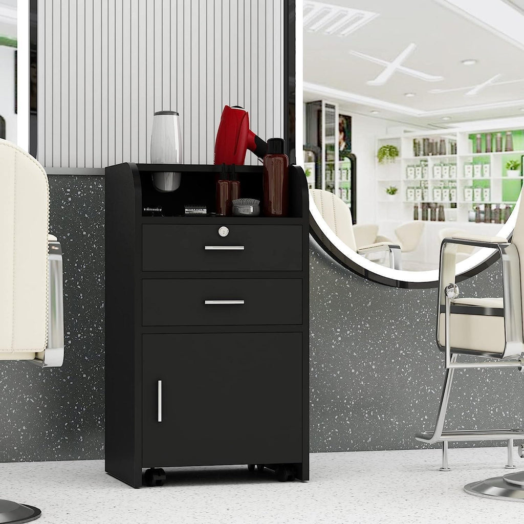 3-Tier Salon Station Cabinet for Hair Styling & Barber Shops