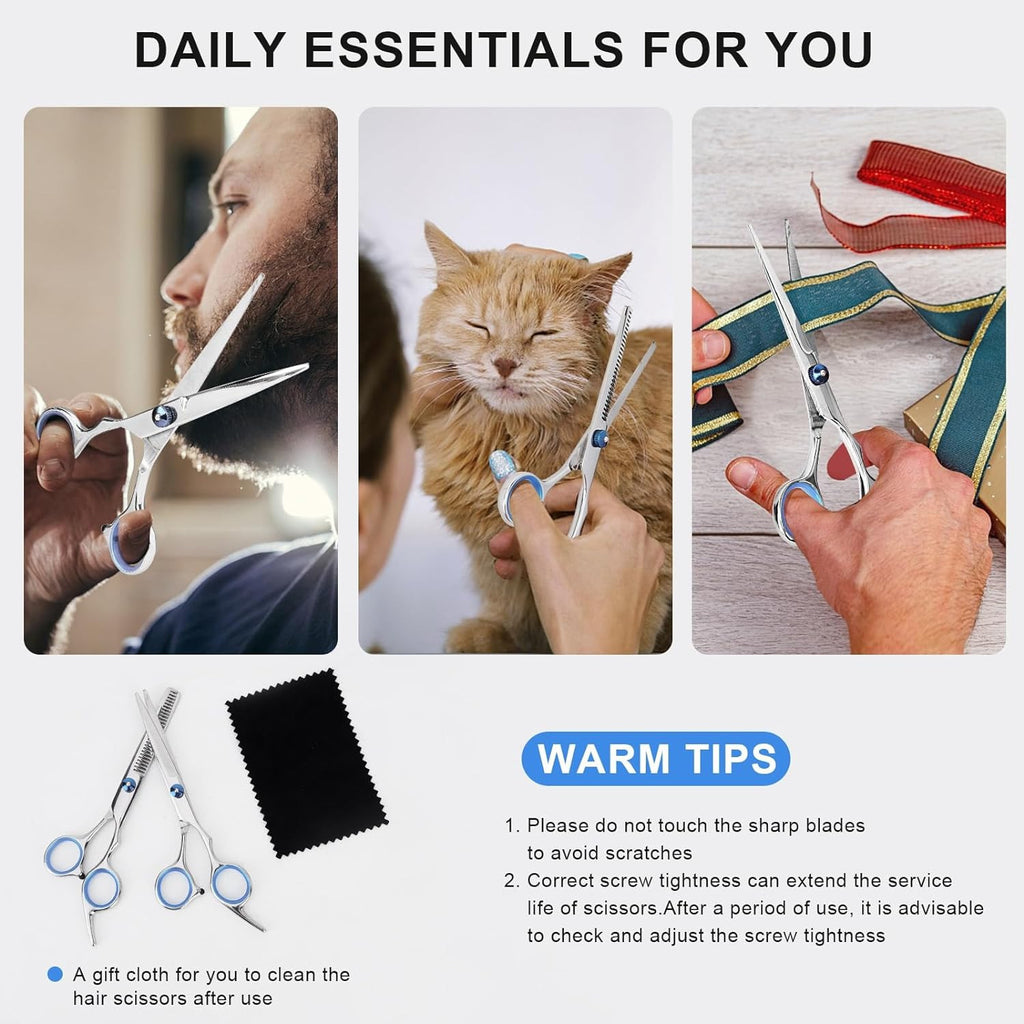 Professional Hair Cutting Scissors & Thinning Shears 6.5 Inch Stainless Steel