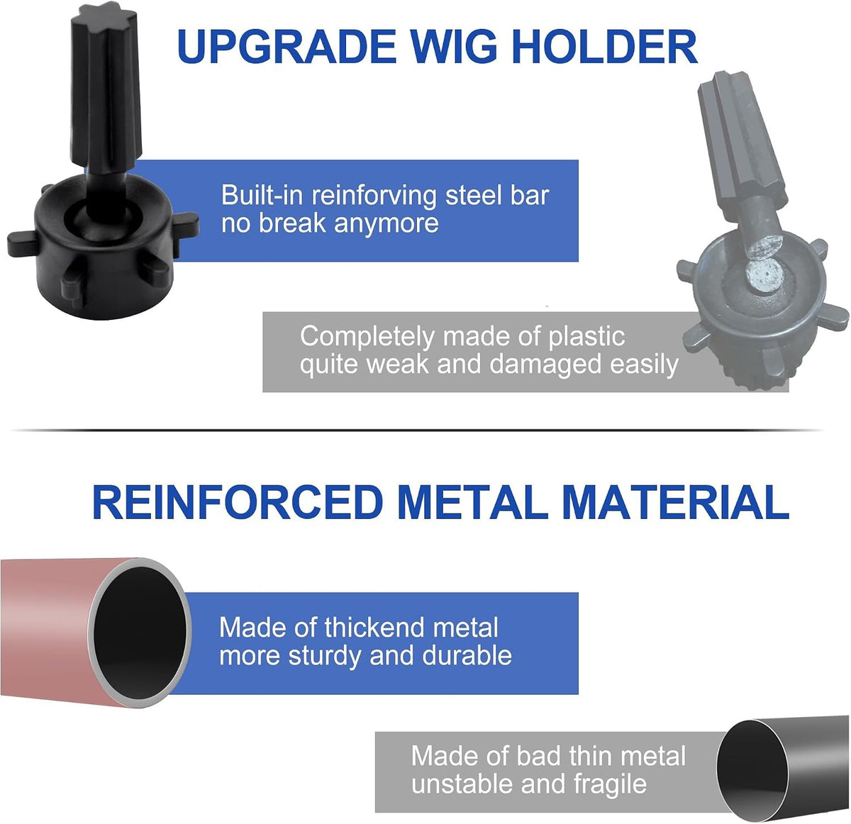 Adjustable Folding Wig Stand Tripod with Foot Panel and Travel Bag