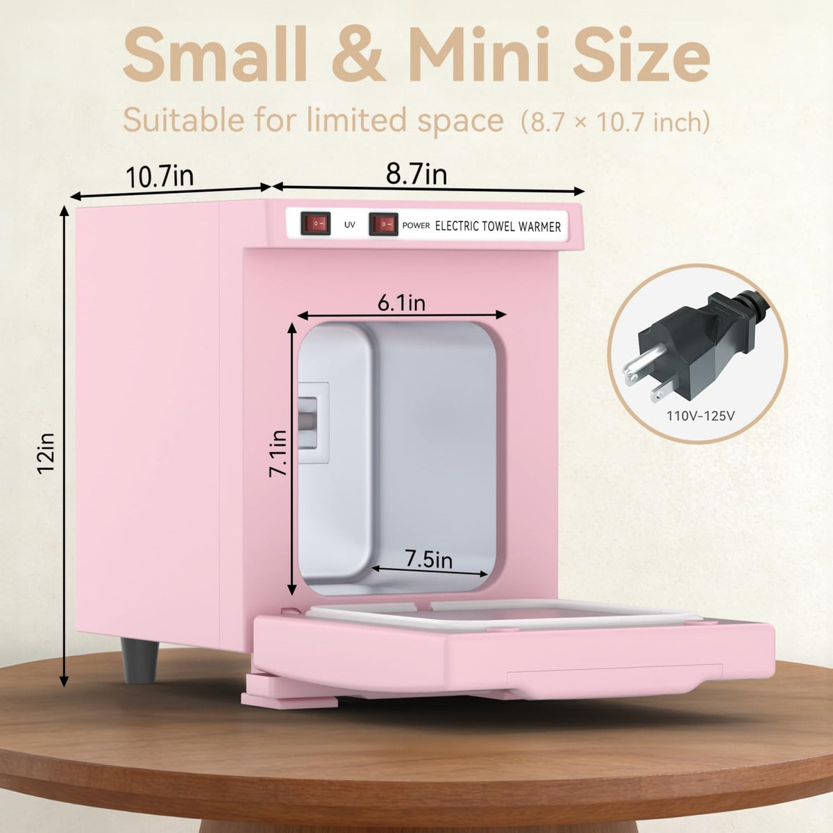 5L Pink Towel Warmer for Spa Salon - Compact Hot Towel Cabinet