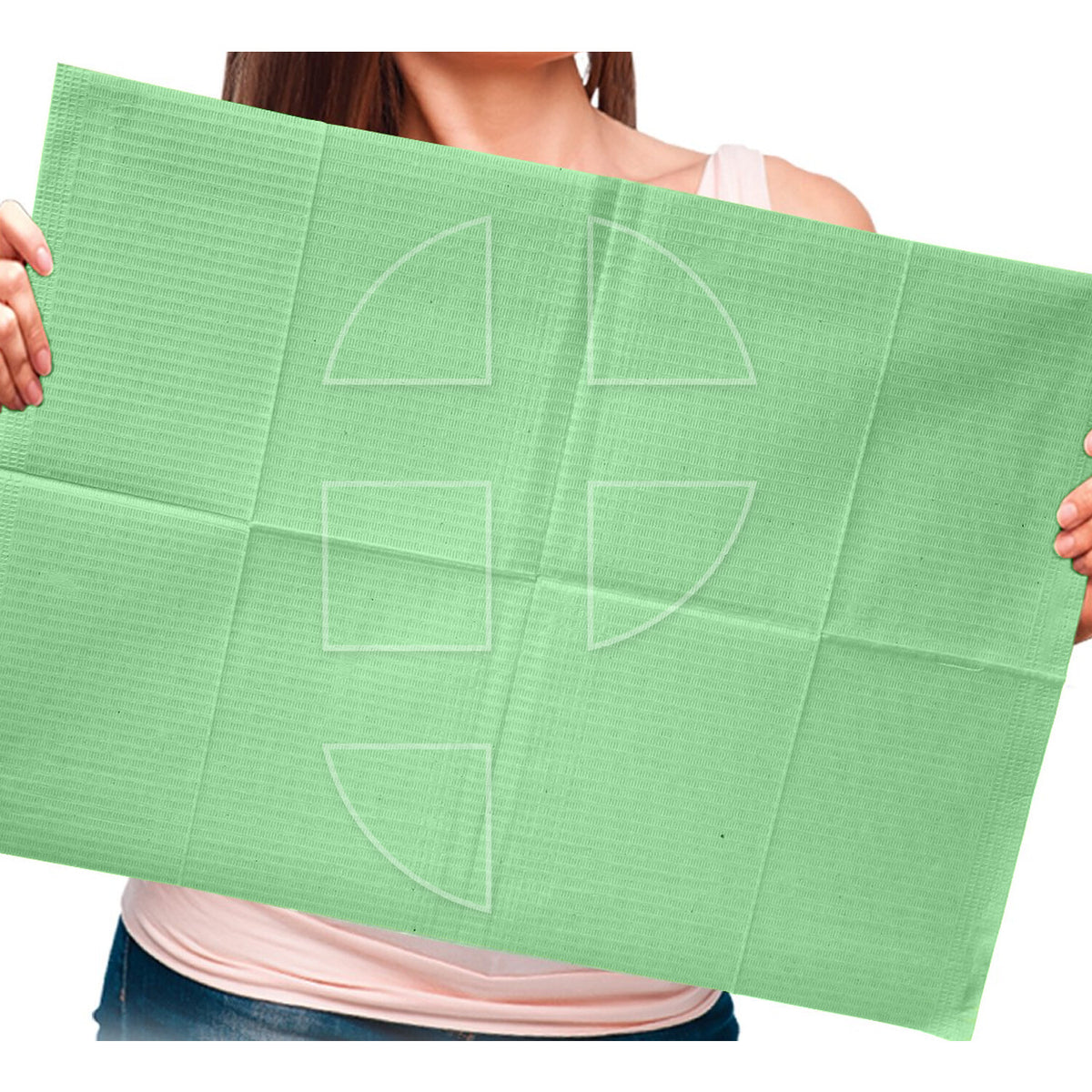 Disposable Green Dental Bibs - 50 Pack for Dental, Tattoo, Tray & Nail Chair Covers