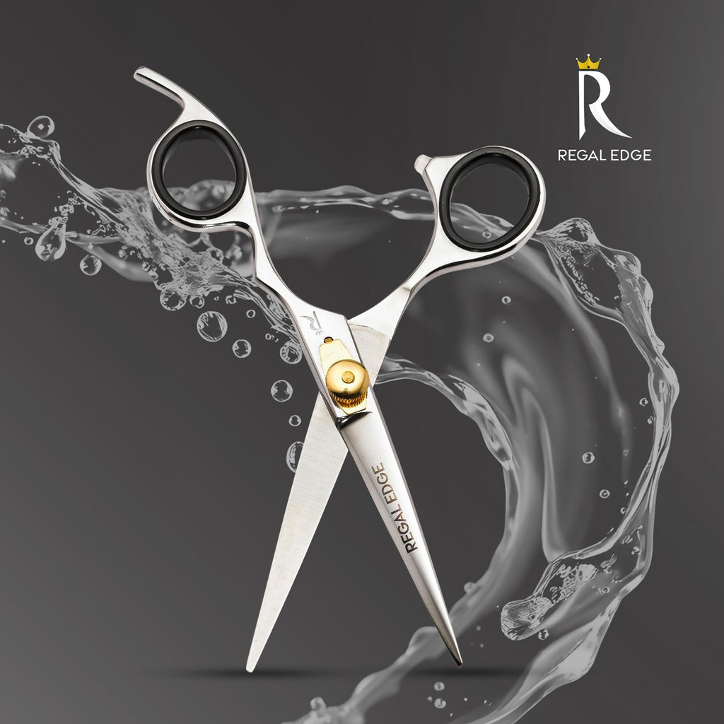 6.5-Inch Japanese Stainless Steel Professional Hair Cutting Scissors with Golden Tension Screw