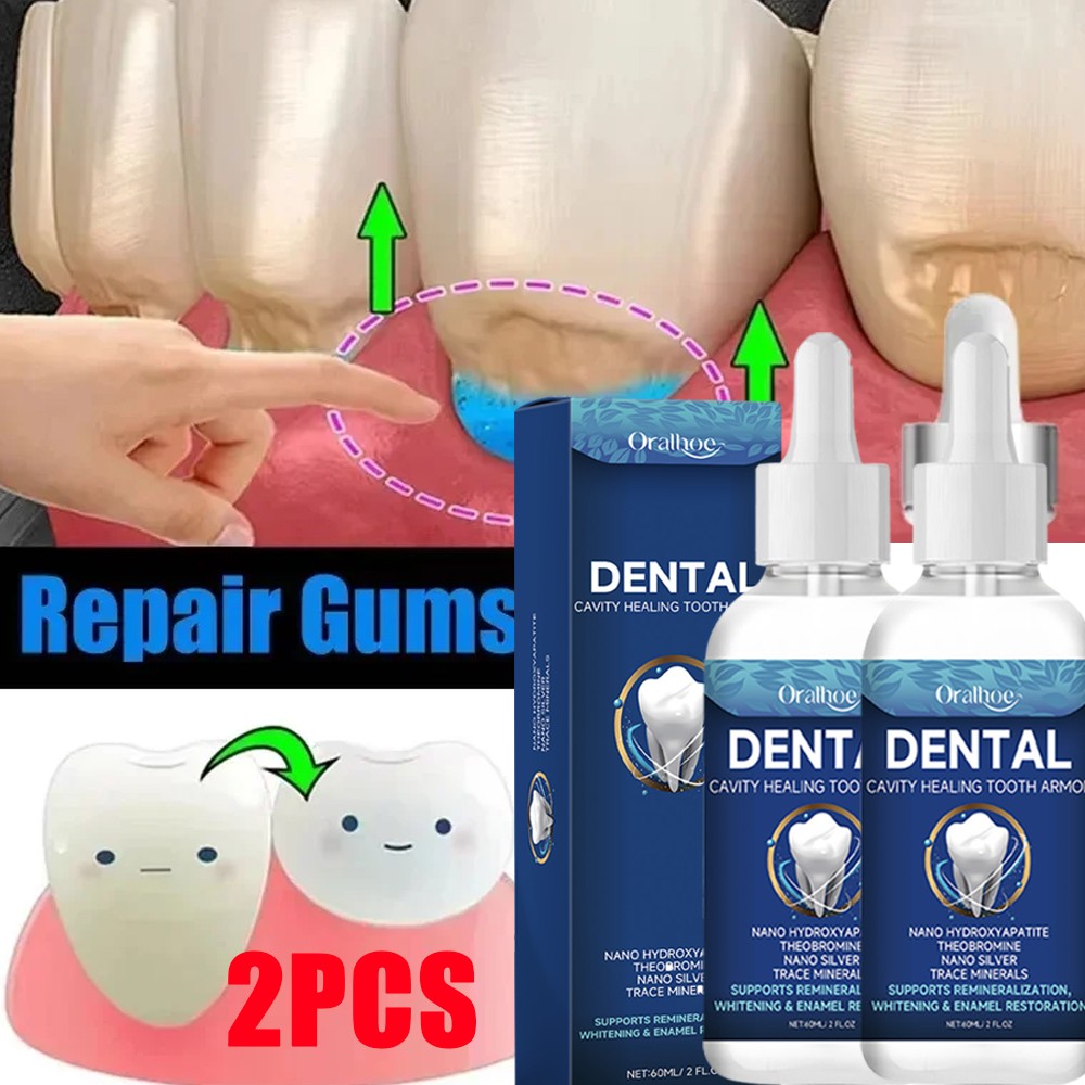 Dental Cavity Healing Serum with Hydroxyapatite & Silver - 60ml, Pack of 2