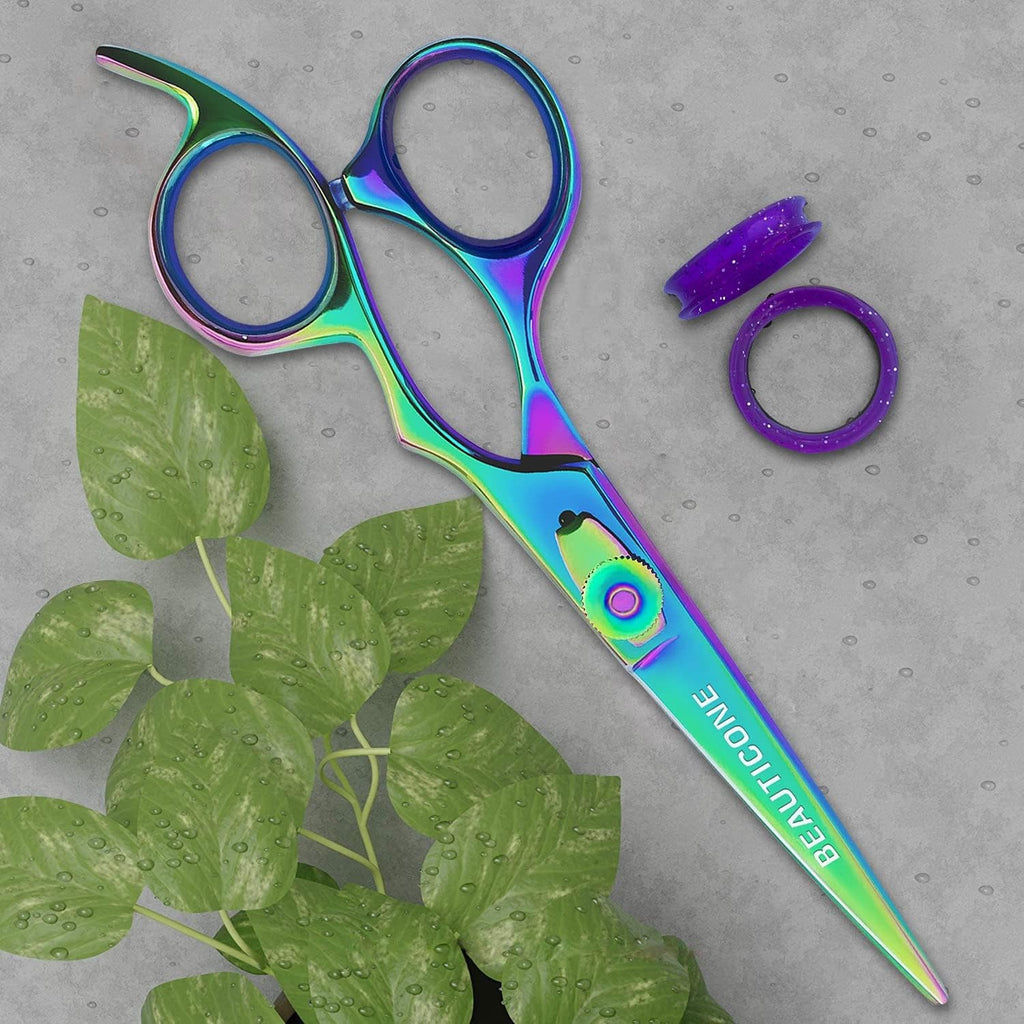 Salon Hair Cutting Scissors with Leather Pouch - Razor Sharp Blades for Men & Women