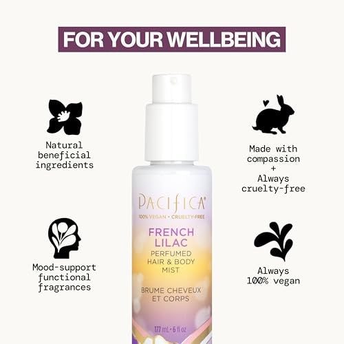 French Lilac Perfumed Body & Hair Mist - Vegan, Alcohol-Free, 6 Fl Oz