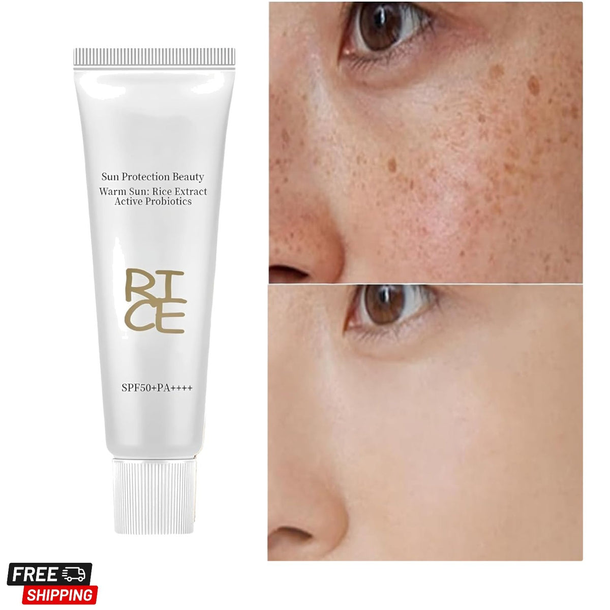 SPF50 PA++++ Korean Rice Sunscreen for Face All Skin Types - Lightweight & Nourishing