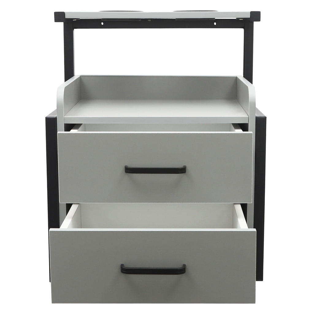Wall Mounted Salon Storage Cabinet for Hair Salon Equipment - Black & Grey