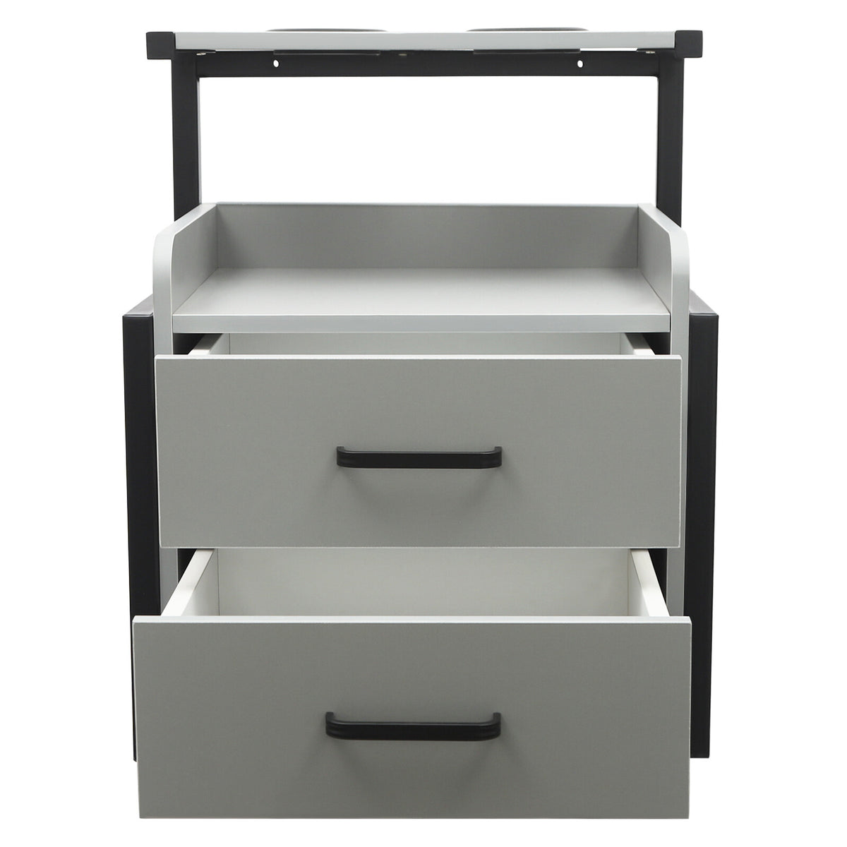 Wall Mounted Salon Storage Cabinet for Hair Salon Equipment - Black & Grey