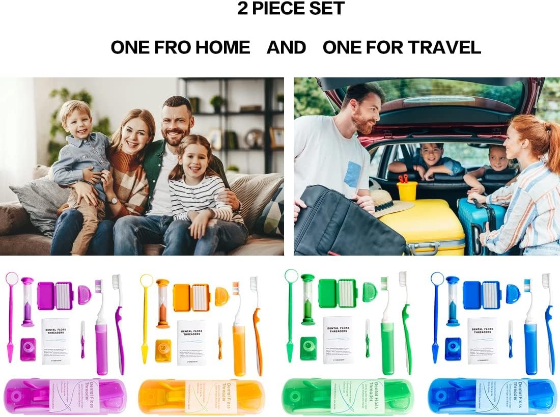 Orthodontic Care Kit with Toothbrush Floss Wax Mirror & Interdental Brush