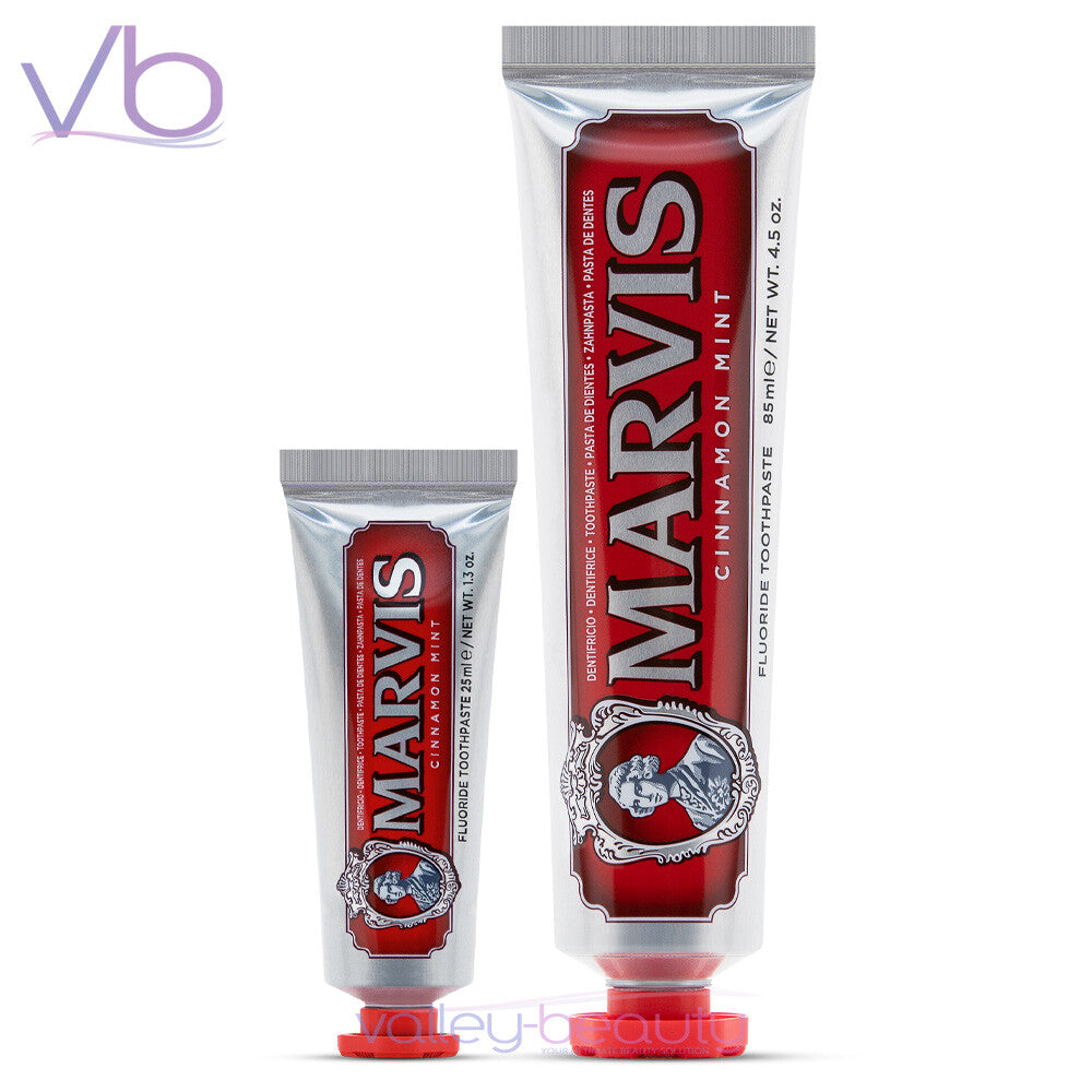 Luxury Cinnamon Mint Toothpaste with Spicy Aromas - Italian Creamy Formula, 85ml & Travel Size