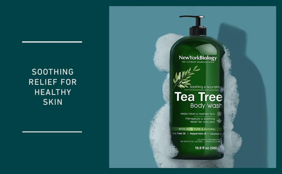 Tea Tree Body Wash for Men & Women - Moisturizing & Soothing 16.9 fl oz