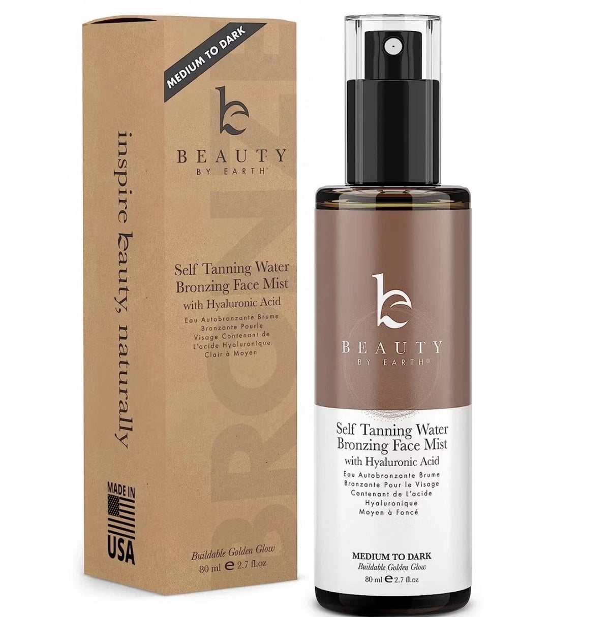 Bronzing Face Tanner Spray Mist Sunless Self Tanner Water 04/2028