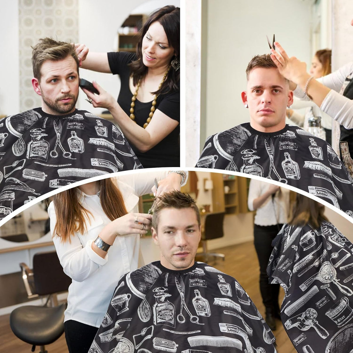 Hair Cutting Cape with Neck Duster Brush Large Salon Barber Set