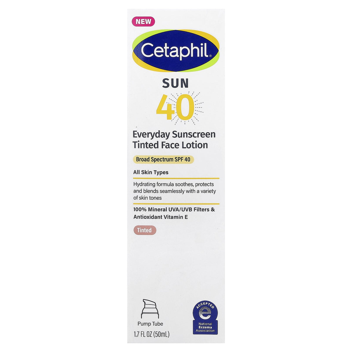 Broad Spectrum SPF 40 Tinted Face Lotion for All Skin Types - 1.7 fl oz