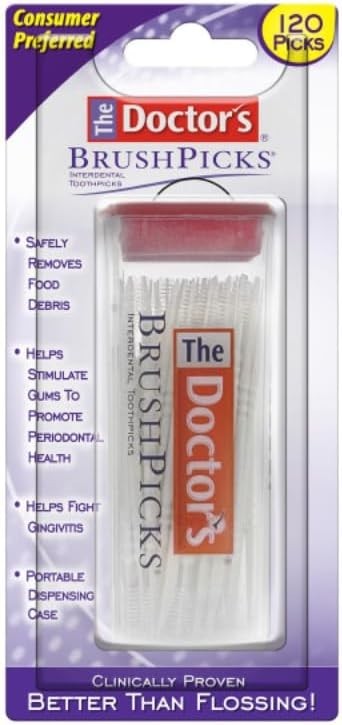 8 Pack Interdental Toothpicks for Oral Care - The Doctor's BrushPicks 120 Count