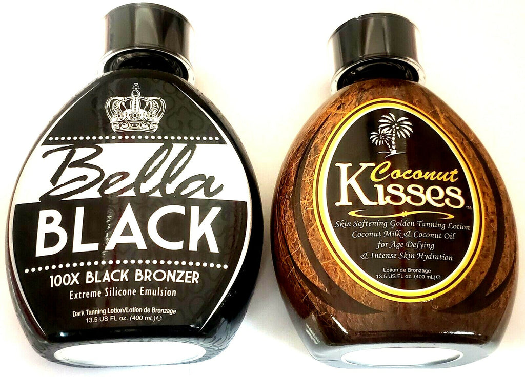 Bronzer & Tanning Lotion Set - Ed Hardy Coconut Kisses & Bella Black 100X