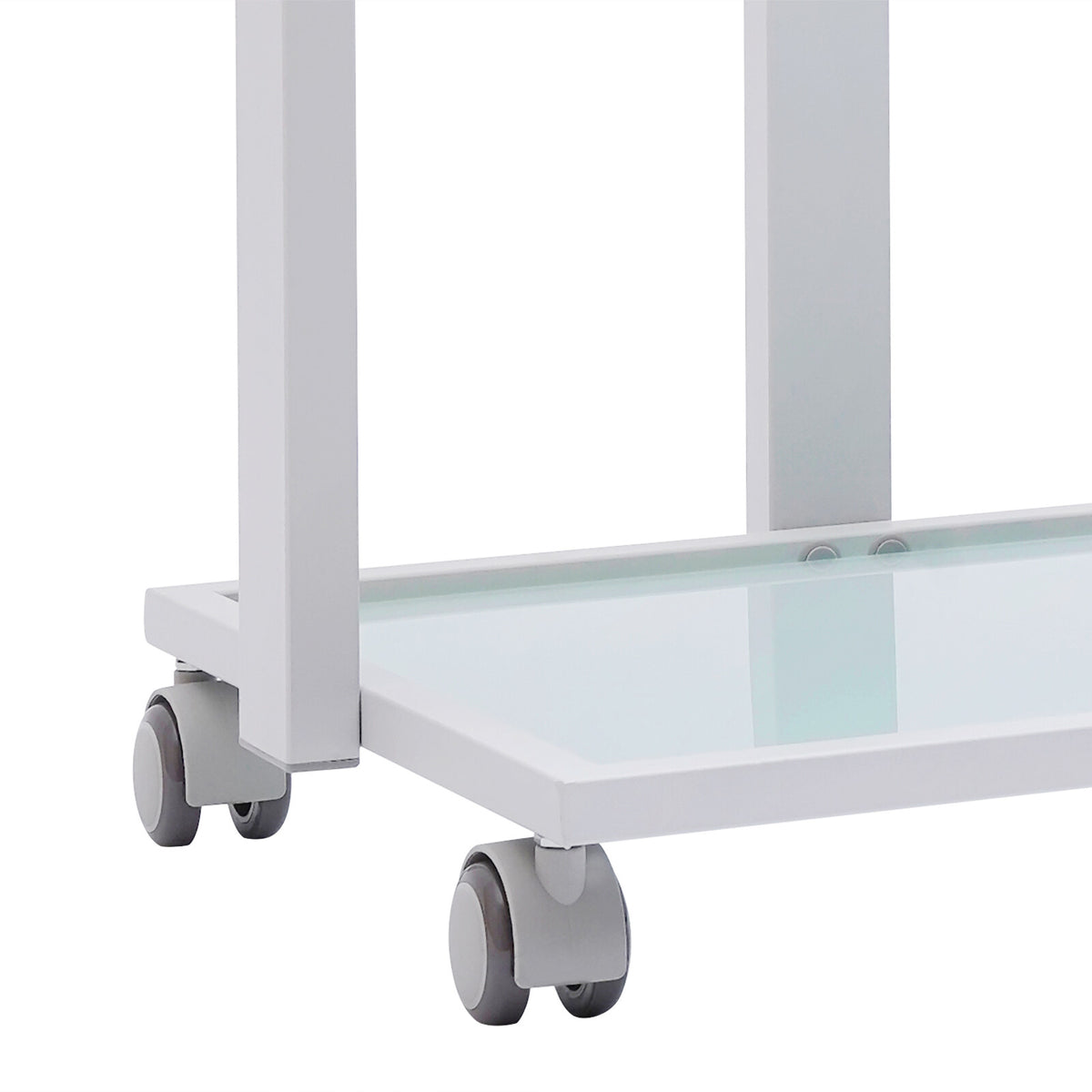Salon Trolley Esthetician Cart with 3 Glass Shelves - Rolling Beauty Storage Station