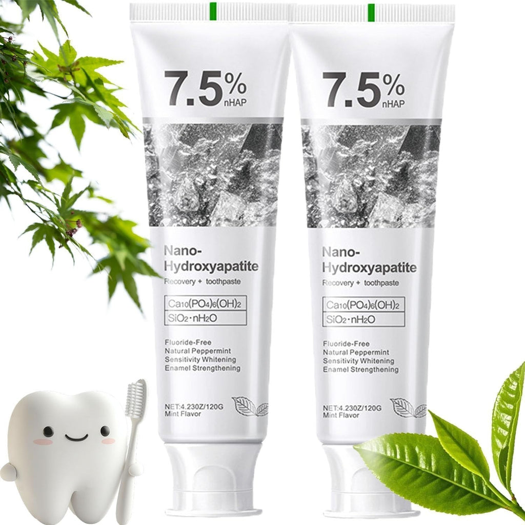 Hydroxyapatite Toothpaste 2 Pack - Fluoride-Free Enamel Protection for Sensitive Teeth
