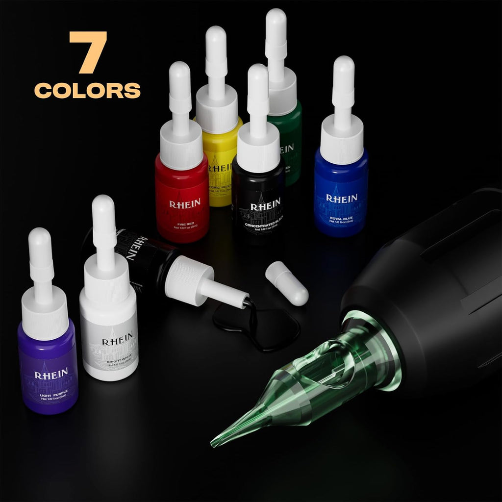 Wireless Rotary Tattoo Pen Kit with Battery, Cartridges, Ink Set