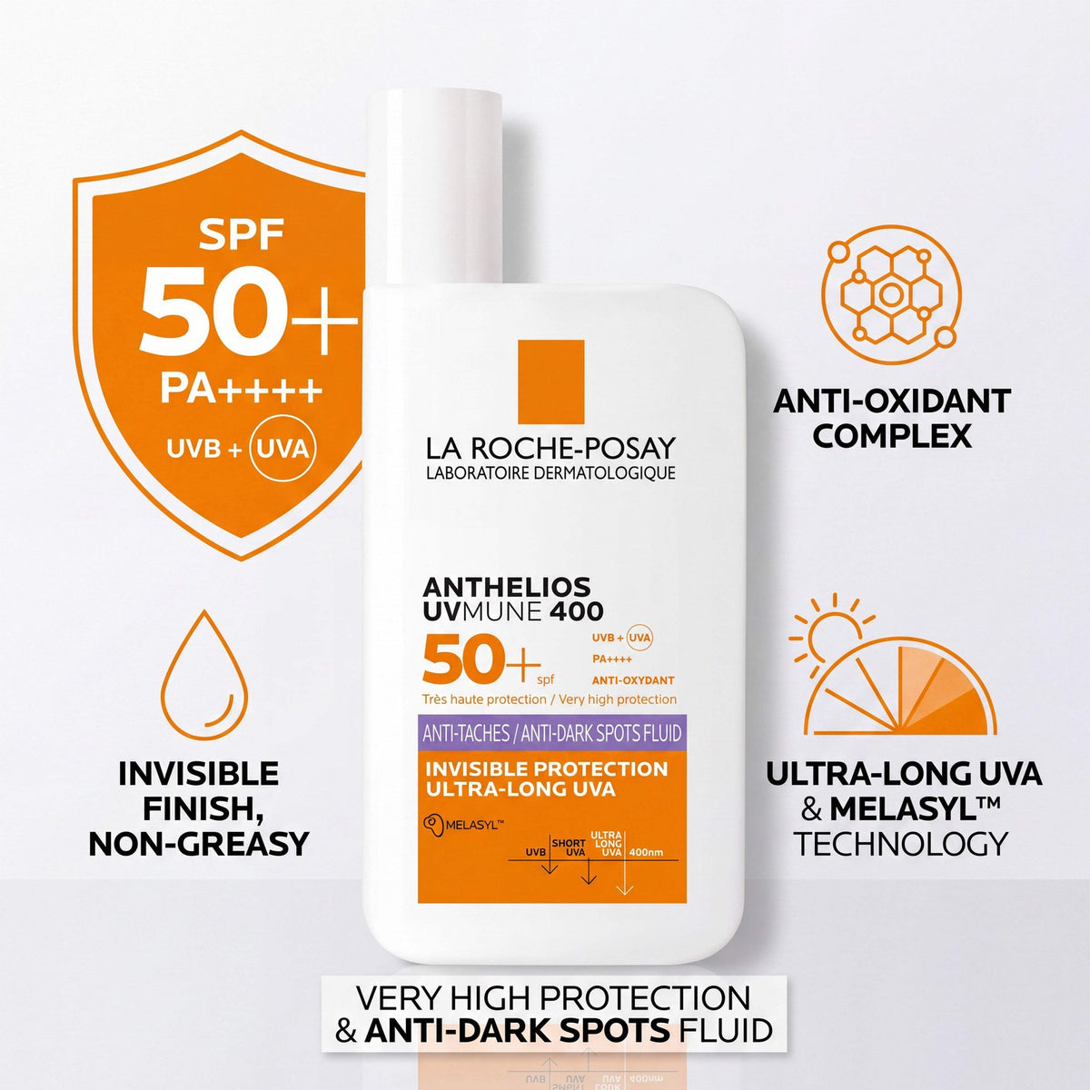 High SPF Facial Sunscreen SPF50+ Anti-Dark Spots Fluid 50ml