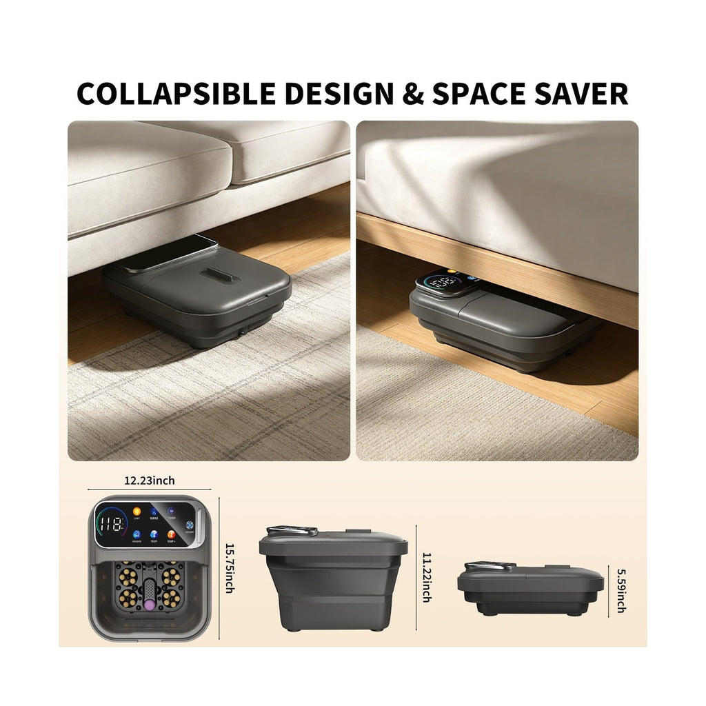 Collapsible Foot Spa Bath with Heat Massage and Shiatsu Therapy