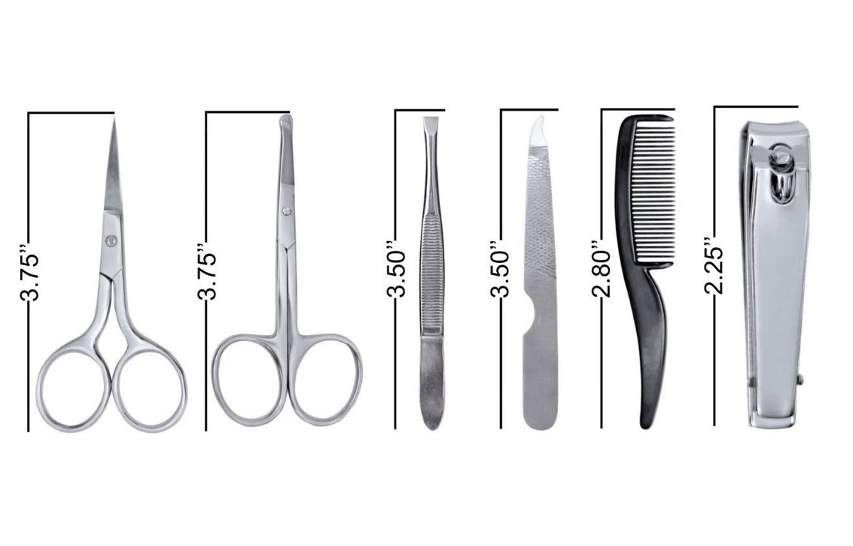 Men's Beard & Nose Hair Grooming Travel Set with Scissors Comb & Bag