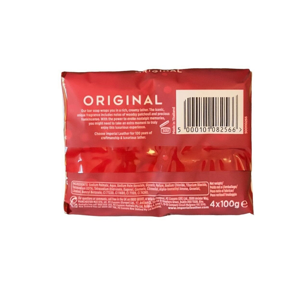 Imperial Leather Original Bar Soap 4x100g - Classic Ivory, Long Lasting
