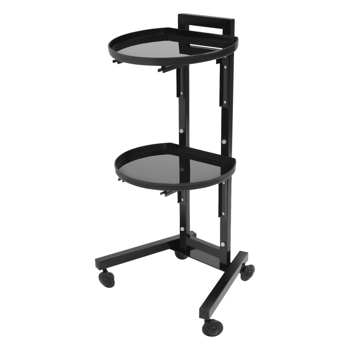 Movable Adjustable Salon Trolley Station with 2 Tiers and Wheels for Hairdressing Tools