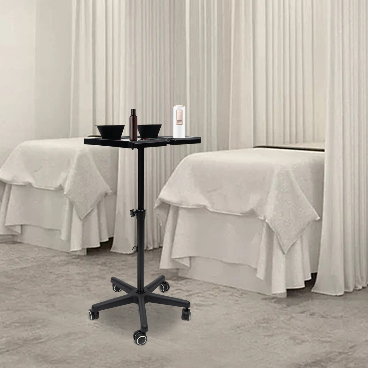 Height Adjustable Salon Tray Cart for Hair Extensions & Styling