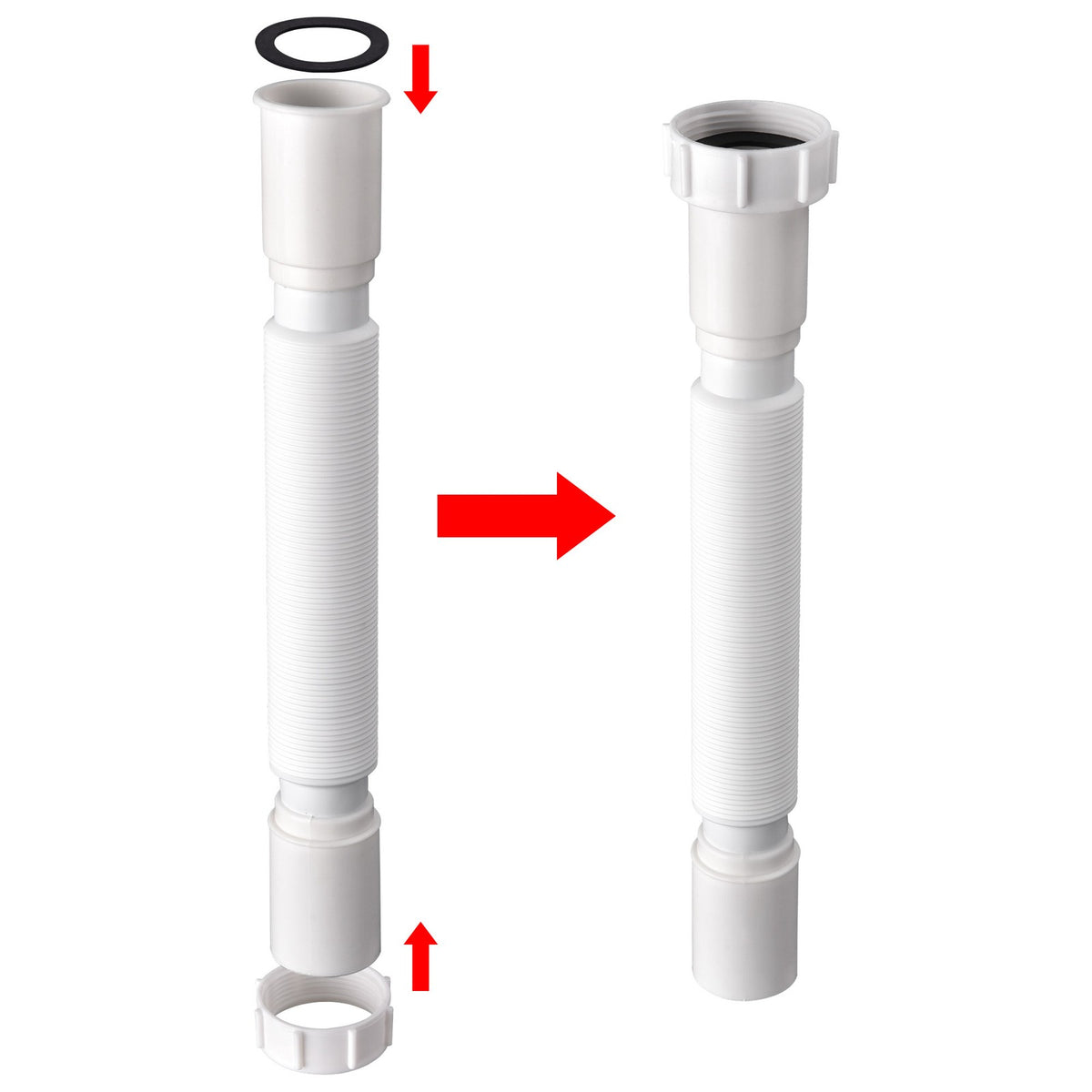 Extendable Wash Basin Drain Hose Kit for Salon Shampoo Bowls