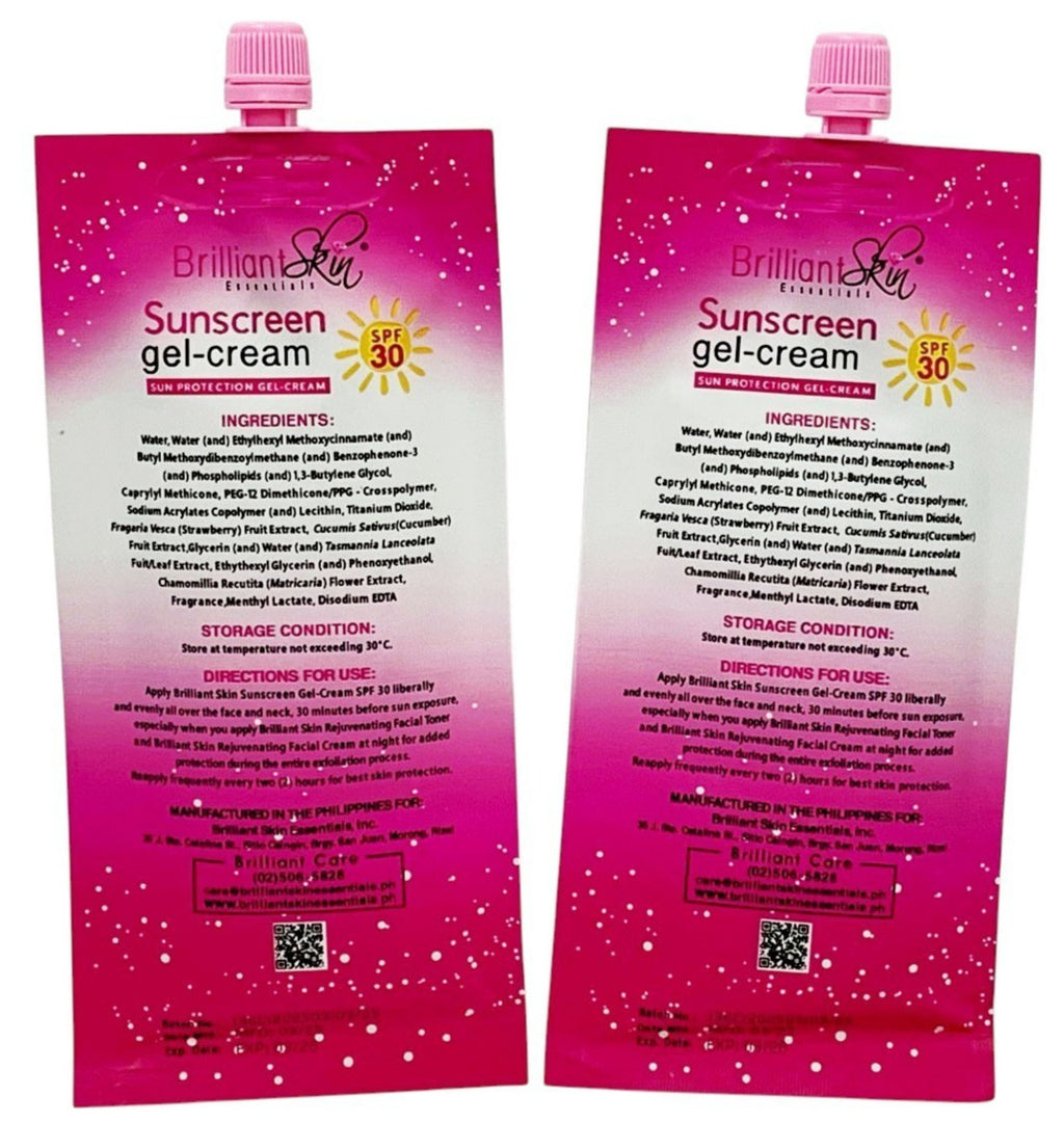 SPF30 Sunscreen Gel-Cream Set of 2 - Broad Spectrum Sun Protection, Hydrating, Travel-Friendly