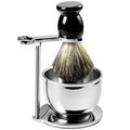 Men's 3-in-1 Shaving Brush Set with Stand, Bowl & Accessories