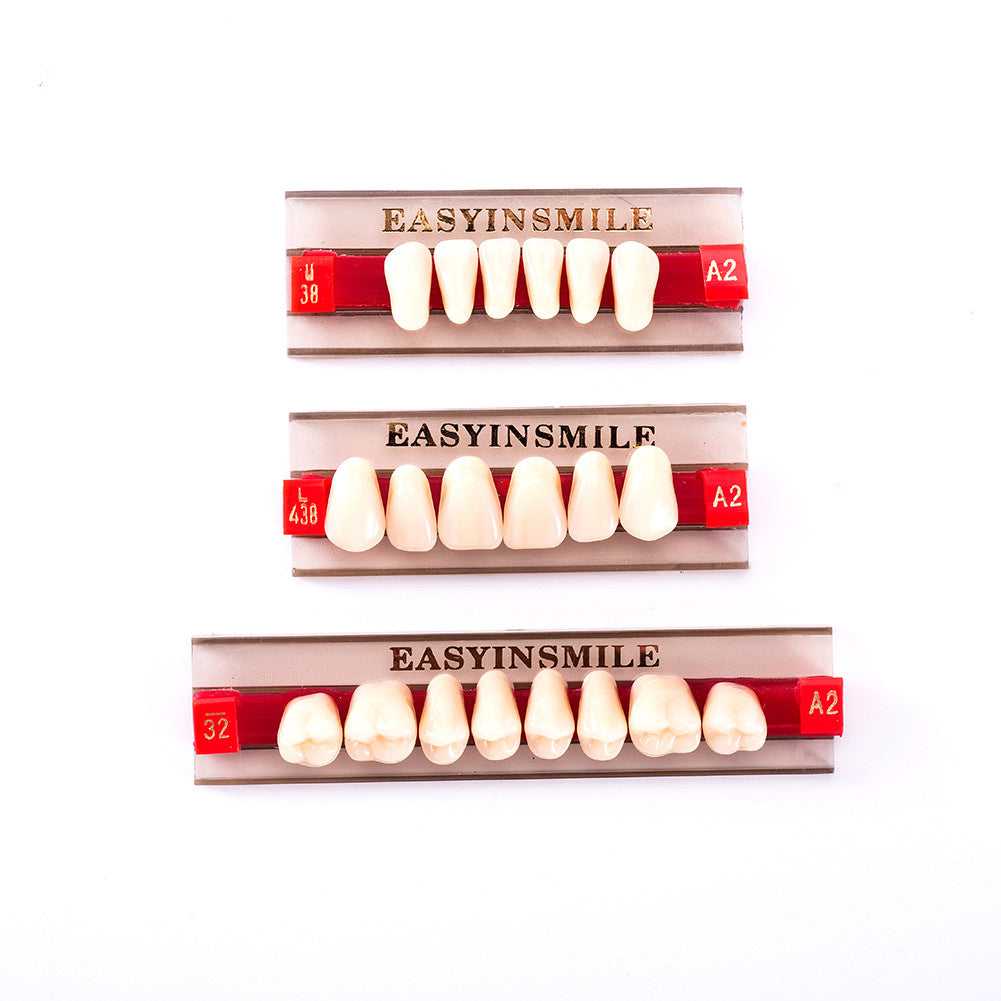 Dental Acrylic Resin False Teeth Full Set - Upper & Lower Dentures A3 Shade