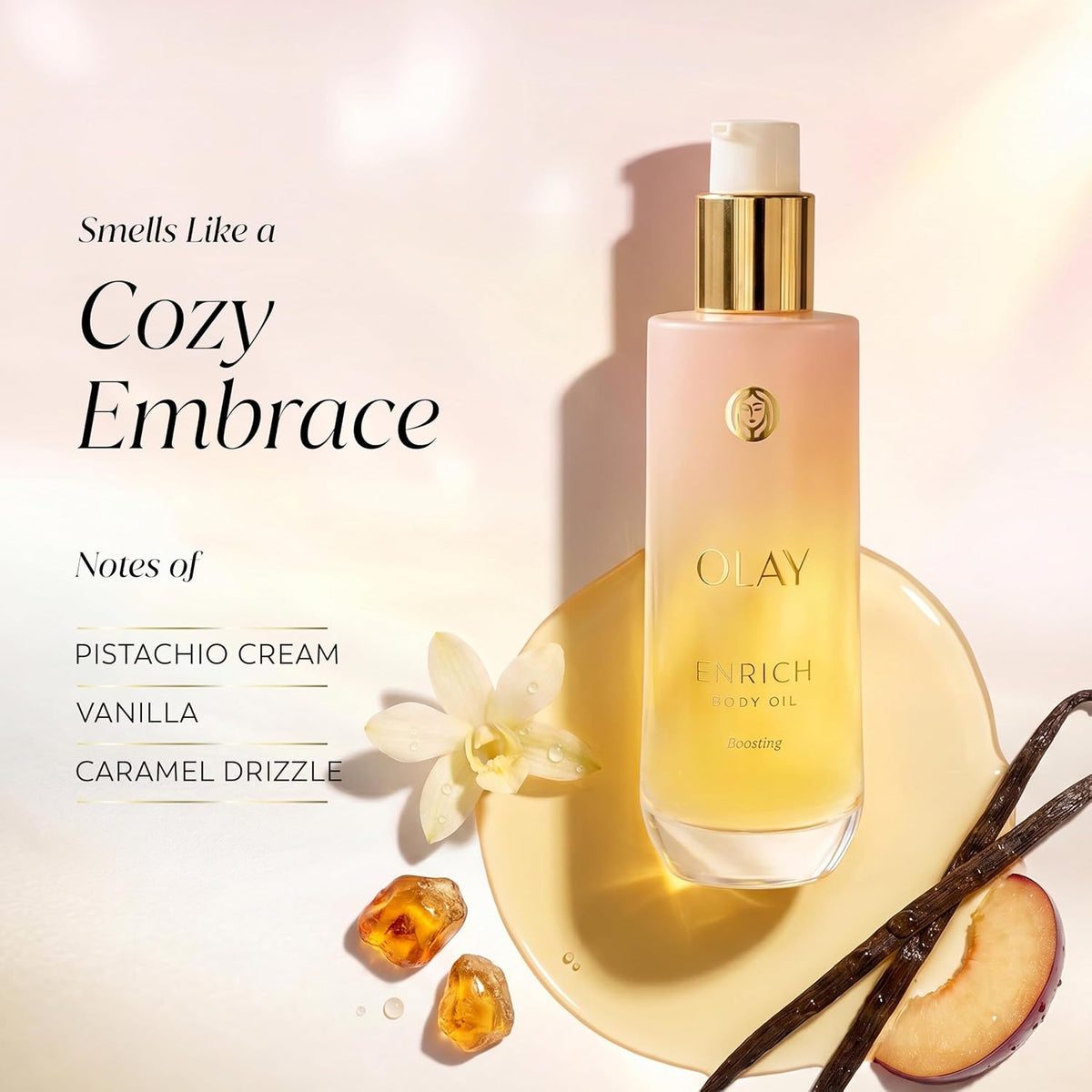 Body Oil with Argan & Rosehip Oil for Skin Hydration and Fragrance - 4 Fl Oz