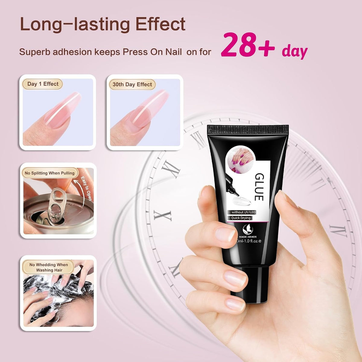 30g Semi Solid Nail Glue for Press-On Nails Quick Dry Long-Lasting Adhesive