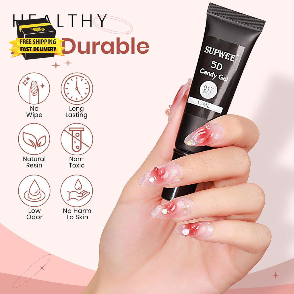 Clear 3D Nail Art Sculpting Gel for DIY Nail Design & Decoration