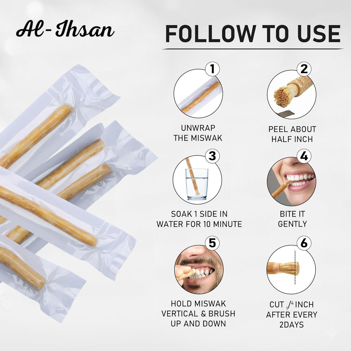 Natural Miswak Toothbrush Sticks Pack with Holder - Eco-Friendly Oral Care